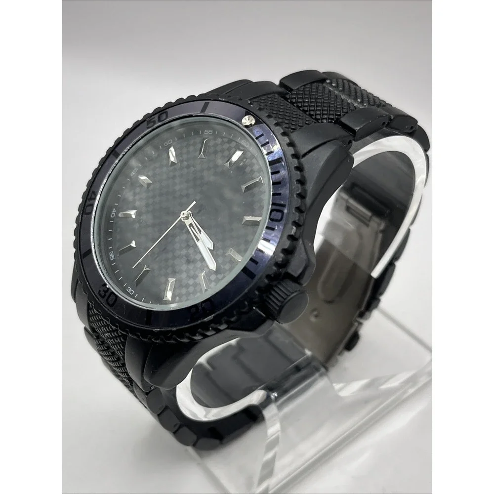 INC International Concepts Men's Quartz Watch Black‎ 46mm Case- New Battery
